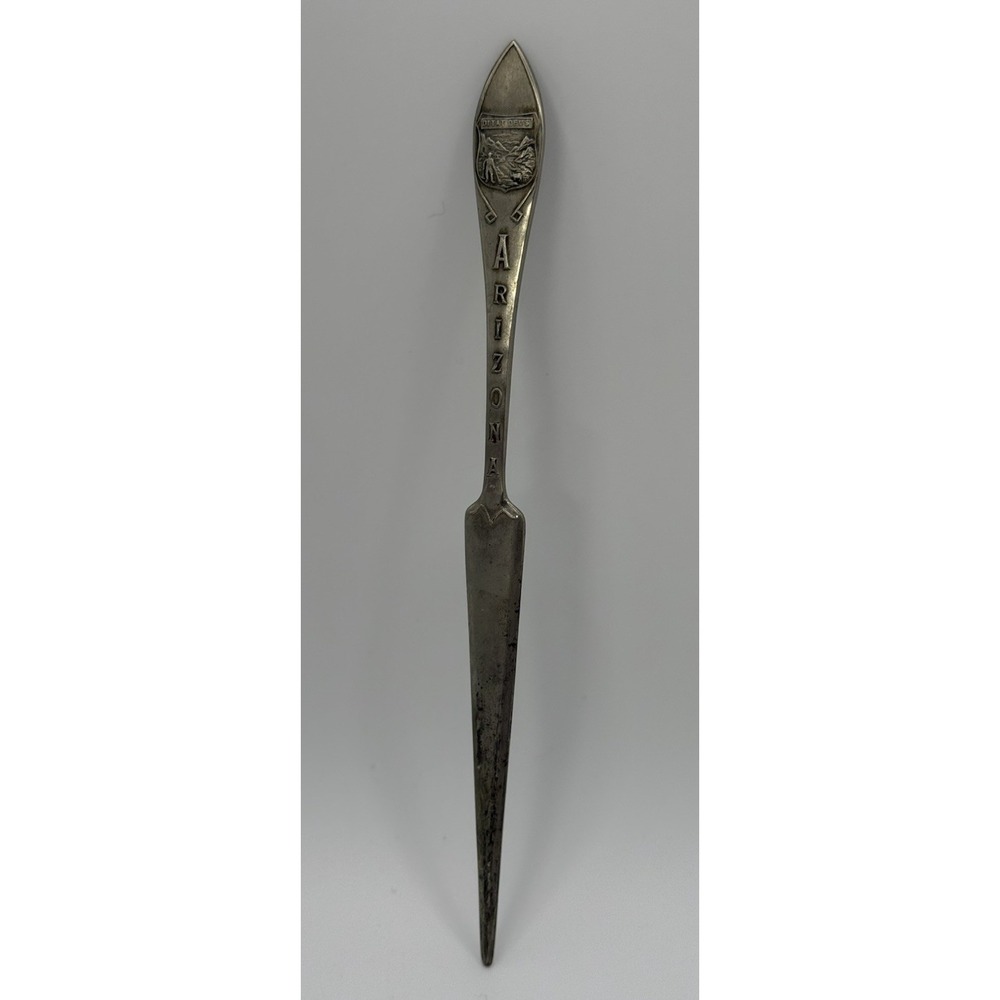 Antique Vintage Arizona State Seal Souvenir Letter Opener Ditat Deus Motto GUC
